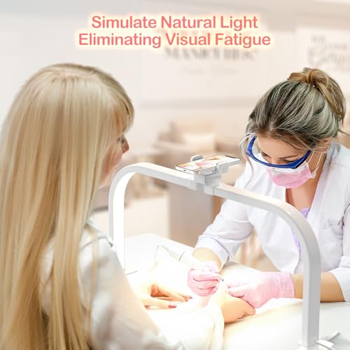 Upgrade Large Half Moon Light for Nail Desk with Phone Holder for Nail Lamp