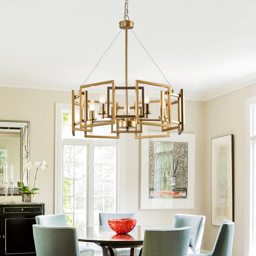 Modern Chandelier Gold Geometric Pendant Lighting Fixture 5