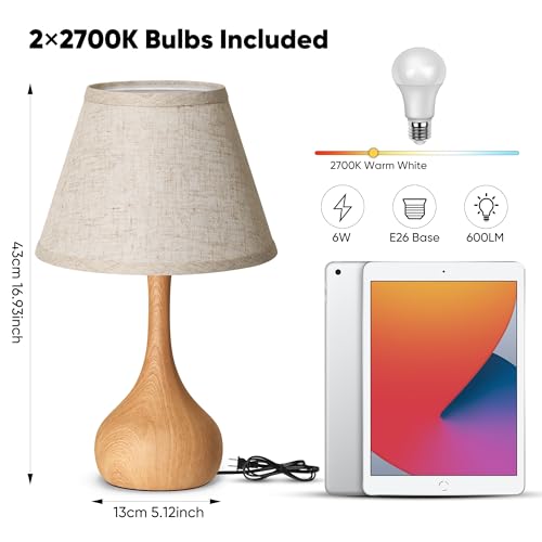 Touch Table Lamp for Bedroom Set of 2 (2 Count)
