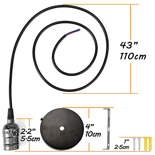 6 Packs 3.6 FT Pendant Light Kit for Edison Bulb