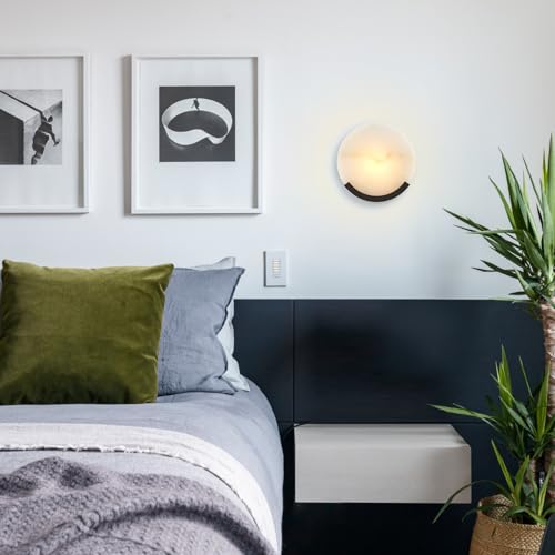 1 Light Black Modern Wall Sconces for Bedroom