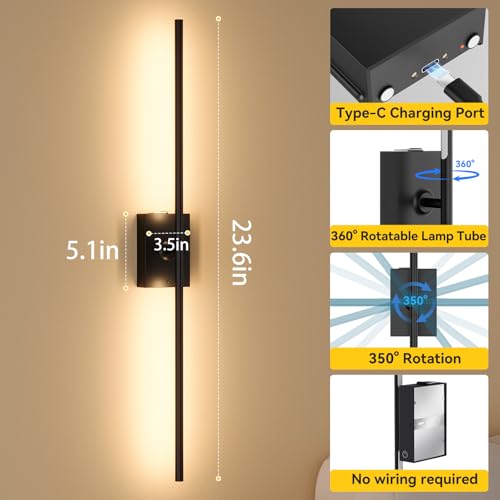 Battery Operated Wall Sconces Set of 2 (2 Count)