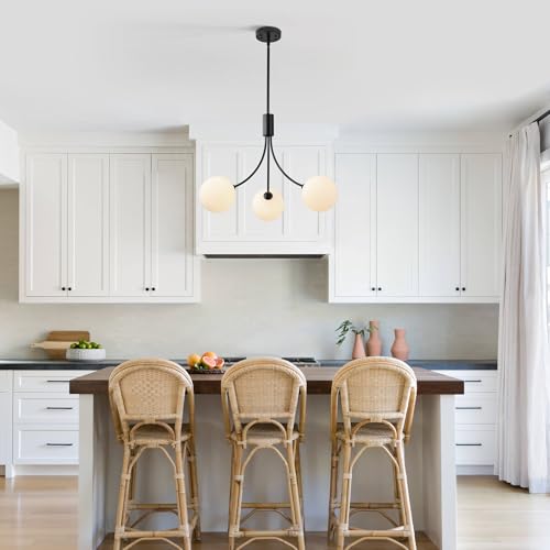 3 Light Modern Farmhouse Black Chandeliers for Entryway