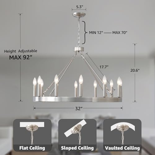 32" Silver Chandelier 12