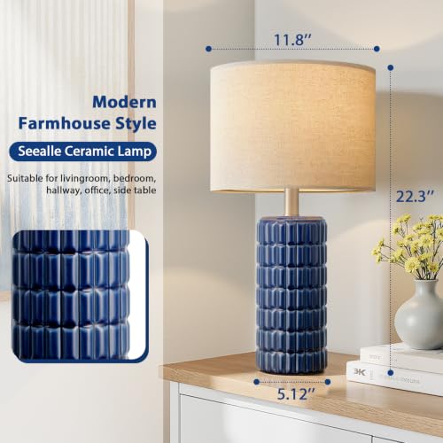 23" Modern Ceramic Table Lamps Set of 2 (2 Count)