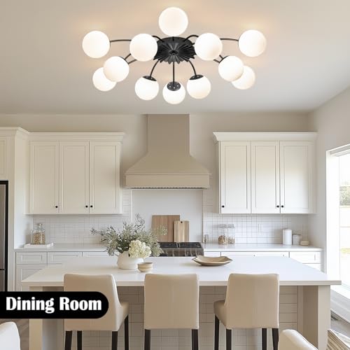12 Light Milk Glass Pendant Light