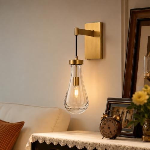 Gold Raindrop Brass Wall Sconces