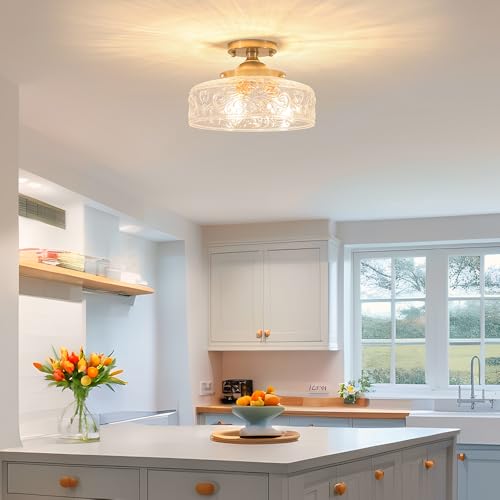 Gold Semi Flush Mount Ceiling Light