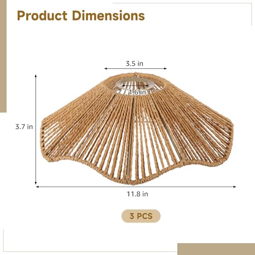 3PCS Rattan Lamp Shade (3 Count)