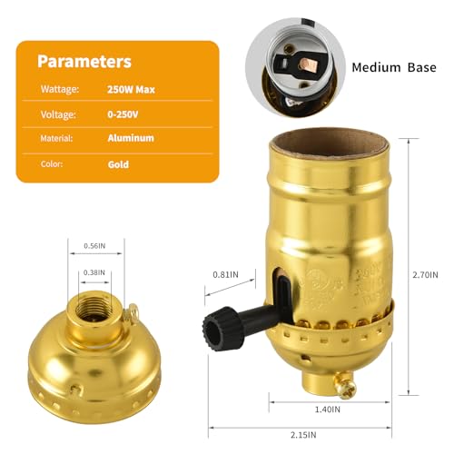 2PCS Lamp Socket Replacement (2 Count)
