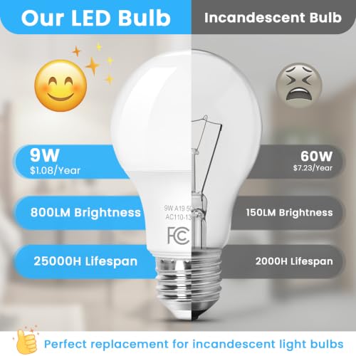 A19 Dimmable LED Light Bulb (4 Count)