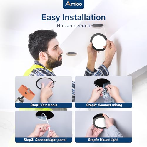 24 Pack 4 Inch LED Recessed Light with Junction Box (24 Count)