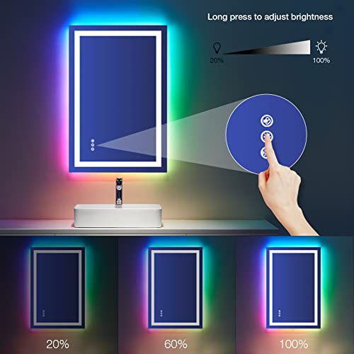 24"X36" RGB LED Bathroom Mirror with Lights