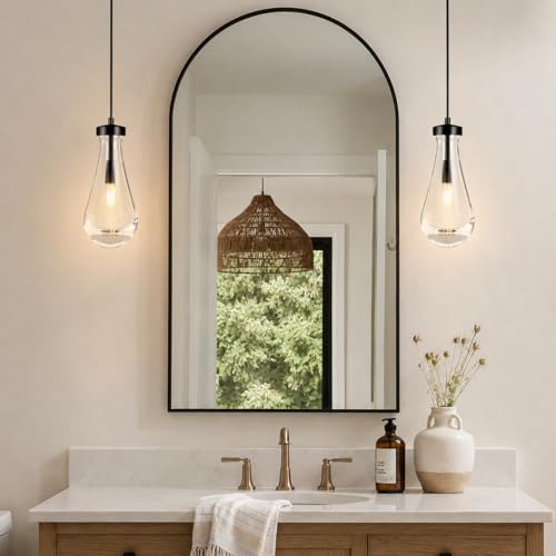 Modern Teardrop Crystal Pendant Light (Black / 1-Light)