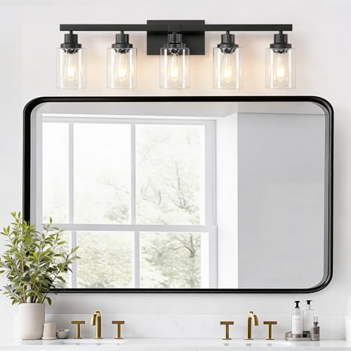 5 Light Black Bathroom Vanity Light