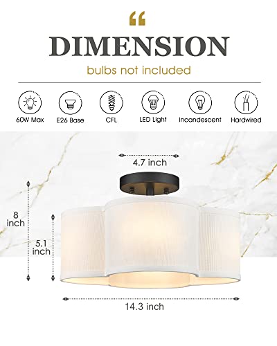 Black Semi Flush Mount Ceiling Light