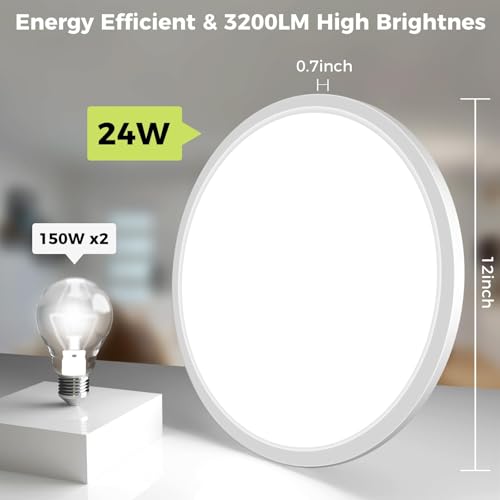 6Pack 12Inch LED Flush Mount Ceiling Light