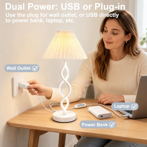 White Modern LED Table Lamp (White)