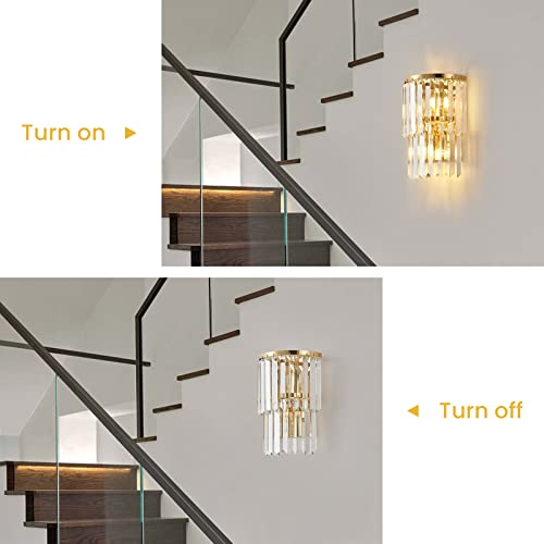 2 Lights Modern Crystal Wall Light