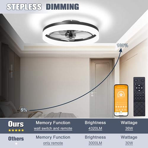Low Profile Ceiling Fans with Lights and Remote