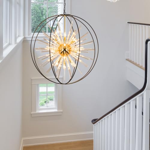 Extra Large Black and Gold Chandeliers for High Ceiling Foyer