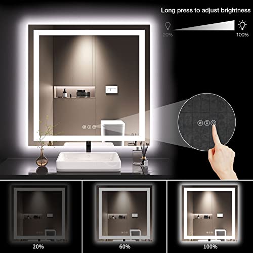 36"X36" LED Bathroom Mirror with Lights