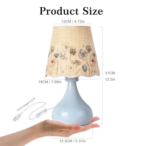 Blue Small Bedside Cute Table Lamp for Bedroom