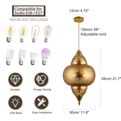 Moroccan Light Fixture Gold Modern Chandeliers for Dining Room