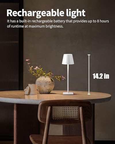 2 Pack Cordless White Table Lamps (2 Count)