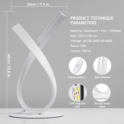 White Spiral LED Table Lamp