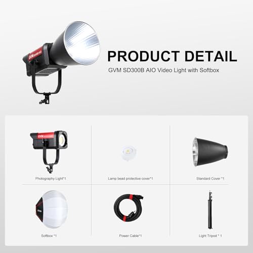 GVM 300W Video Light Kit with Lantern Softbox