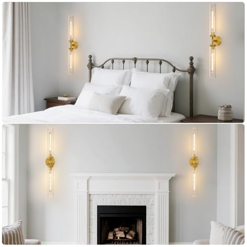 Knurled Brass Tube Wall Sconce