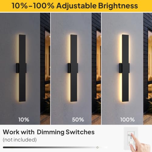 2 Pack 31.5 inch Modern LED Outdoor Wall Light