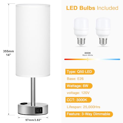 Touch Bedside Table Lamps Set of 2 (2 Count)
