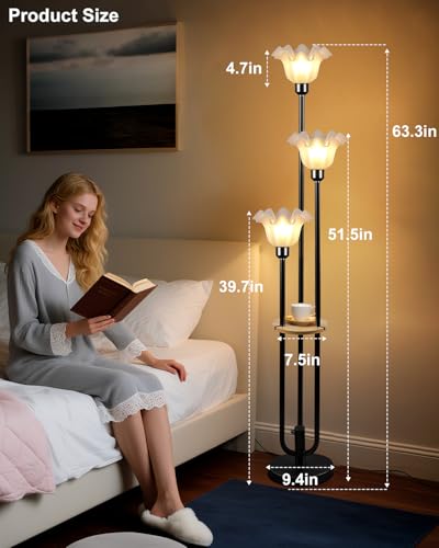 Flower Floor Lamp for Living Room (3 Count)