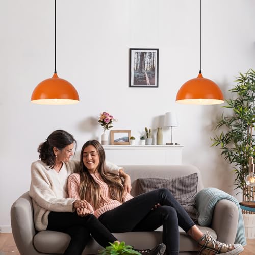 Orange Plug in Pendant Light 2 Packs 11.8inch (2 Count)