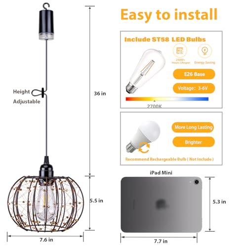Battery Operated Hanging Chandelier Outdoor (2 Count)