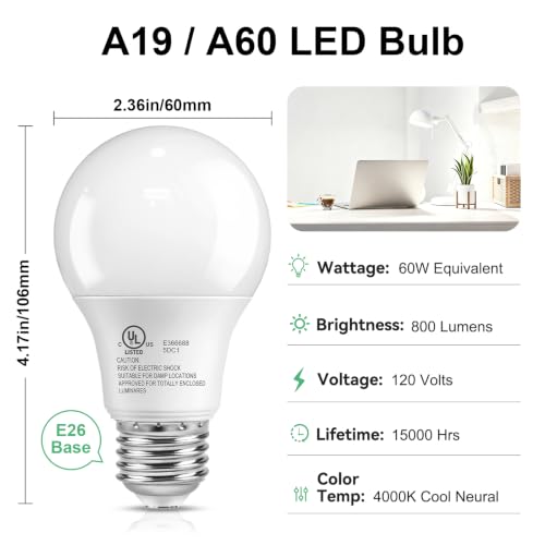 A19 LED Light Bulbs (24 Count)
