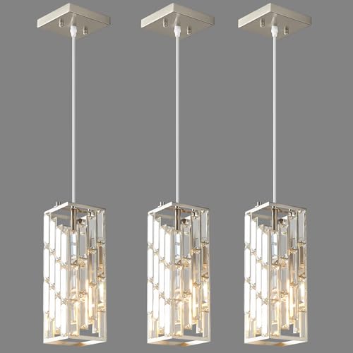 Brushed Nickel Pendant Lighting Modern Pendant Light (3 Count)