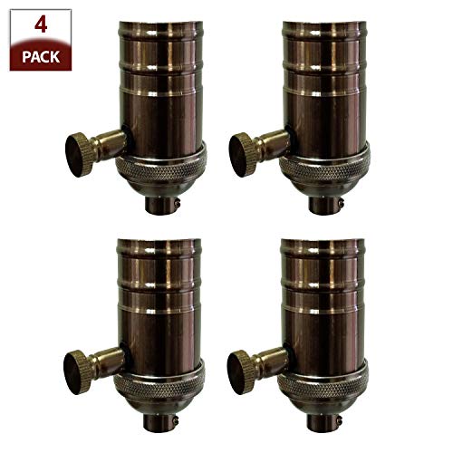 Vintage Turn Knob Dimmer Lamp Socket for Incandescent LED Bulbs (4 Count)