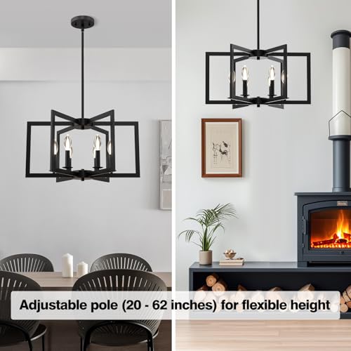 Modern Black Chandelier (6 Count)