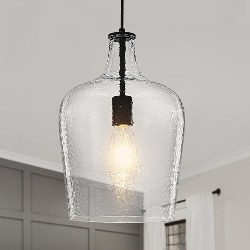 2 Pack 9.3" Glass Pendant Lighting for Kitchen Island (2 Count)