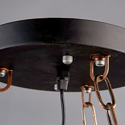Vintage Industrial Wood Chandelier with 8 Light Rudder Shape