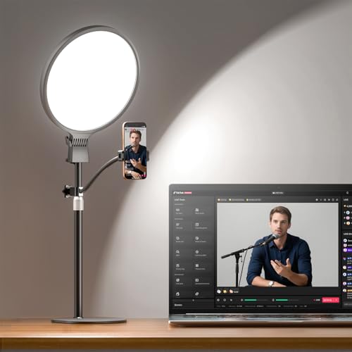 1300 Lumens Ring Light with Stand for Desk