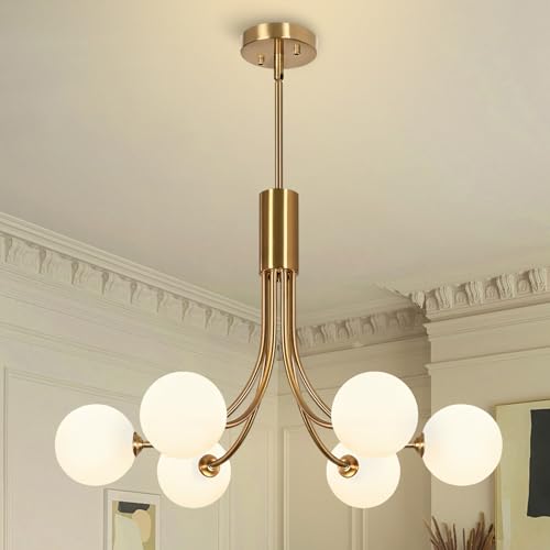 Gold Chandelier Mid Century Light Fixture Sputnik Chandelier Foyer Lighting