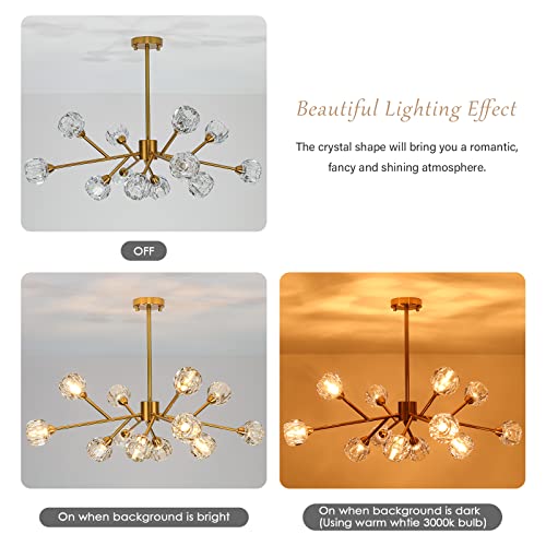 Gold Sputnik Chandeliers for Living Room