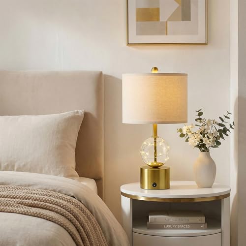 20.5" Small Bedside Table Lamps for Bedroom Nightstands (2 Count)
