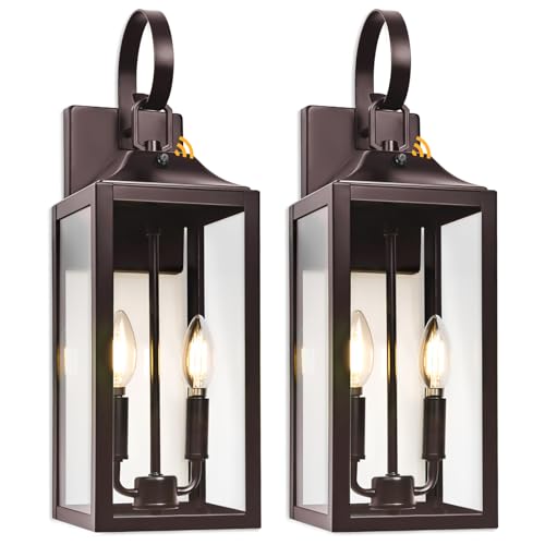 19" Dusk to Dawn Bronze Outdoor Light Fixture (2 Count)
