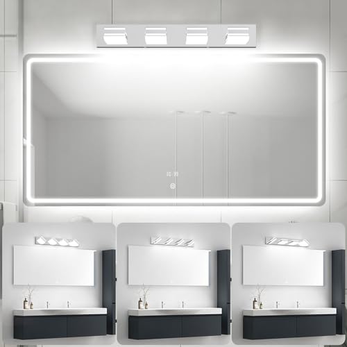 Modern Chrome Vanity Light for Bathroom 4 (4 Count)
