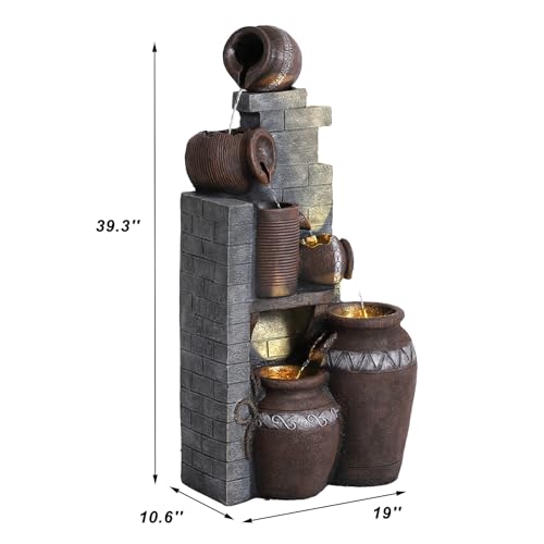 5 Tiers Garden Fountains Outdoor W